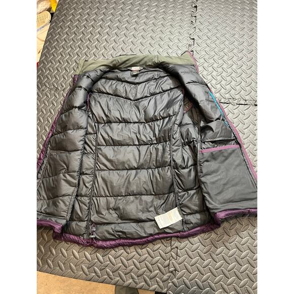 OUTDOOR RESEARCH DOWN PUFFY VEST Women's S Transcendent Down 2 Tone Purple Gray - Picture 7 of 9